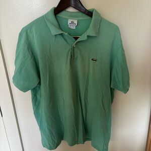 Lacoste Turquoise Crocodile Polo Shirt Designed in France Made in Peru Size 7